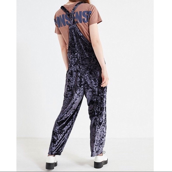 SHAPELESS BLUE VELVET OVERALLS - Picture 4 of 8